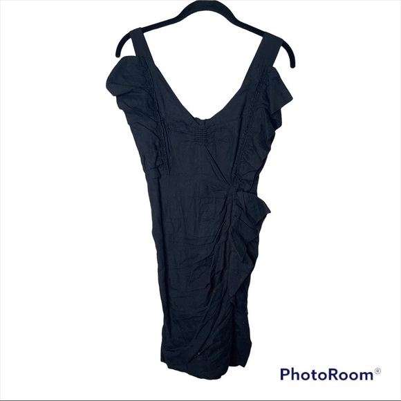 NWT ISABEL MARANT ETOILE Black Topaz Ruffle Mini Dress Size FR 36/US 4 - Picture 9 of 13